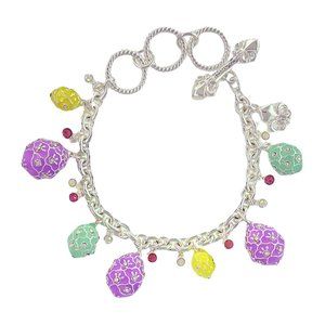 Easter Parade Egg Hunt Pastel Bracelet Ritzy Couture DeLuxe-Fine Silver Plating